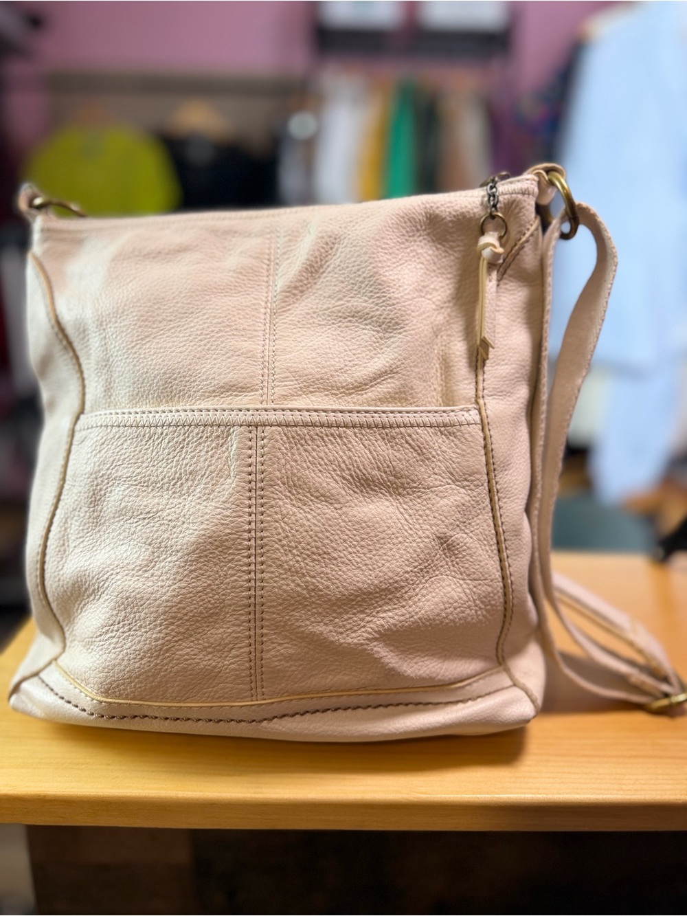 The Sak Cream Crossbody Bag – Soft Leather Everyday Sling - Picture 3 of 16